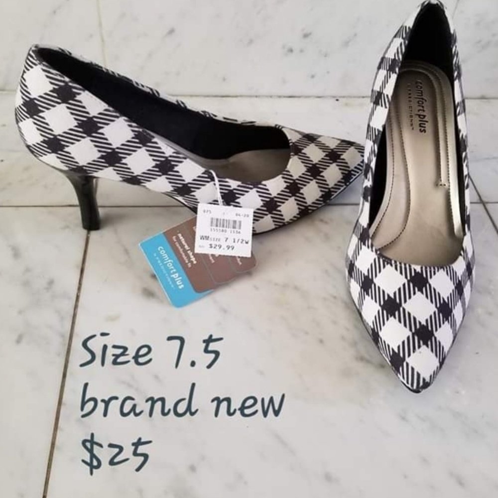 Fun black and white heels